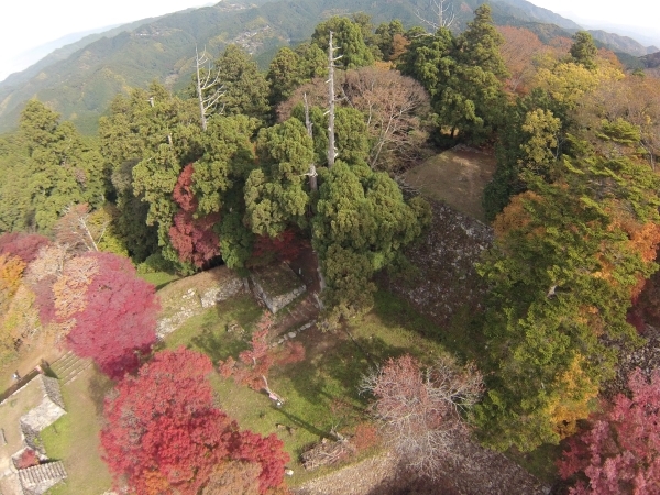 紅葉の高取城跡